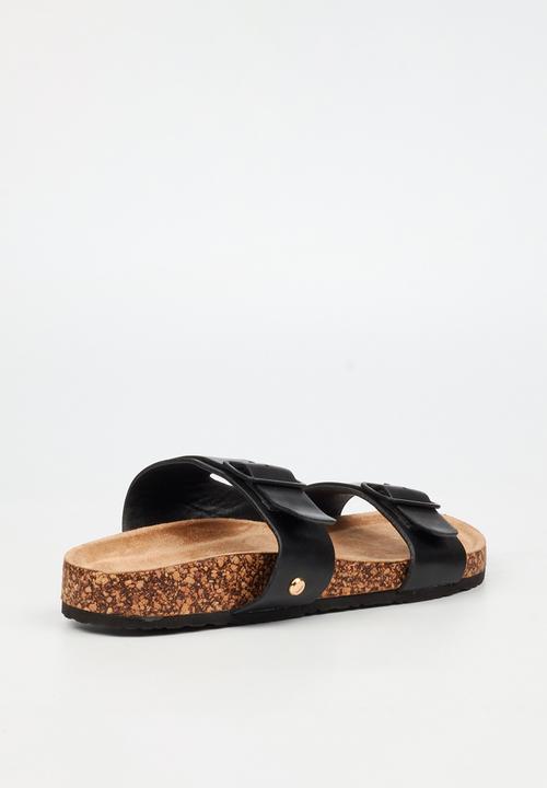 Viabeach - QORK 7 Comfort Sock Double Strap Qork Sandal - Black