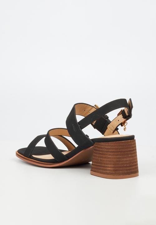 Miss Black - Jungle 2 chunky wooden heel - black