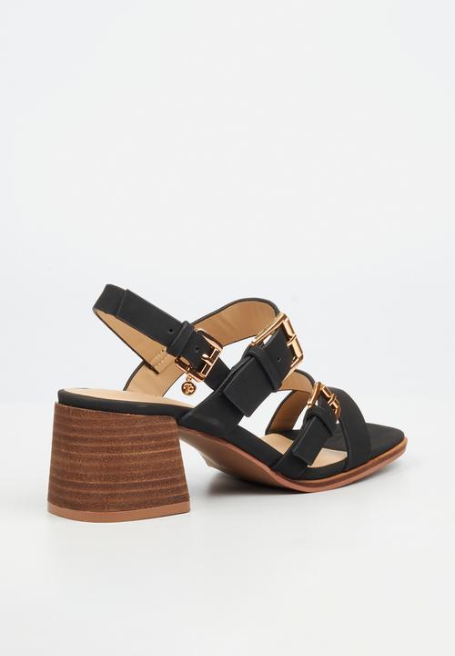 Miss Black - Jungle 2 chunky wooden heel - black