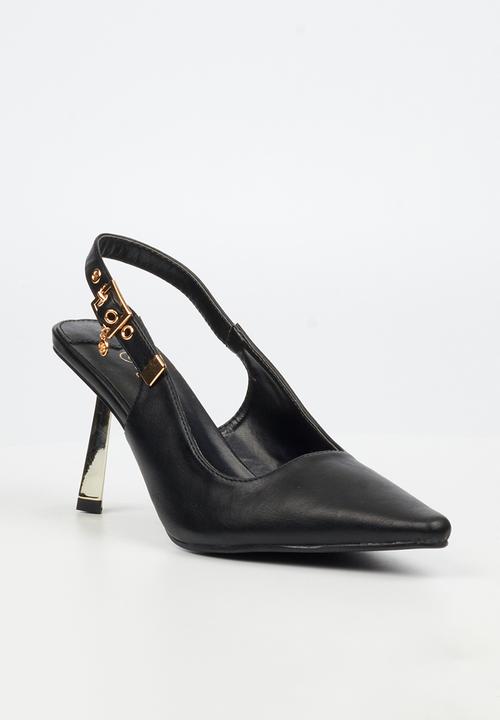 Miss Black - Roseca 1 slingback gold heel - black