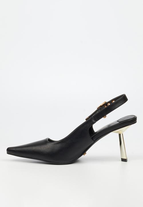 Miss Black - Roseca 1 slingback gold heel - black
