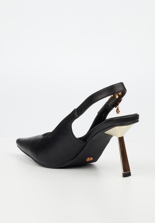 Miss Black - Roseca 1 slingback gold heel - black