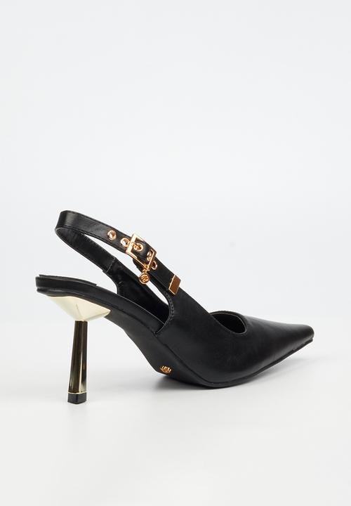 Miss Black - Roseca 1 slingback gold heel - black
