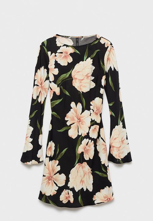 MANGO - Dress saltin -  black