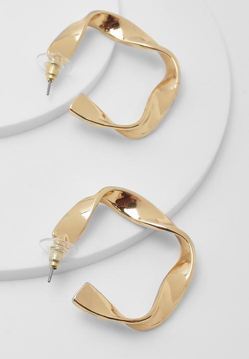 boohoo - Gold twist hoop earrings - gold