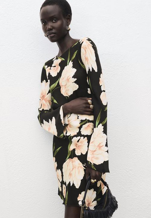 MANGO - Dress saltin -  black