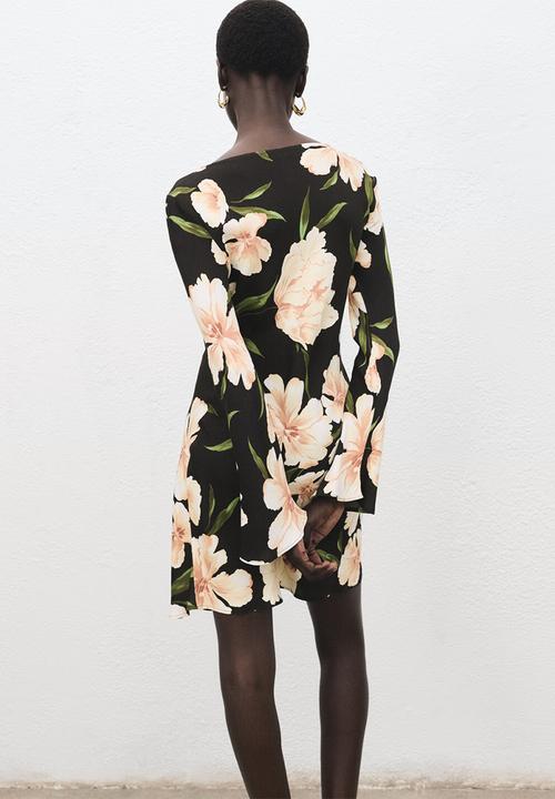 MANGO - Dress saltin -  black