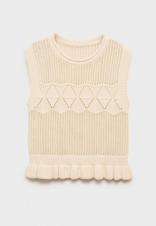 MANGO - Vest boho  - l ight beige