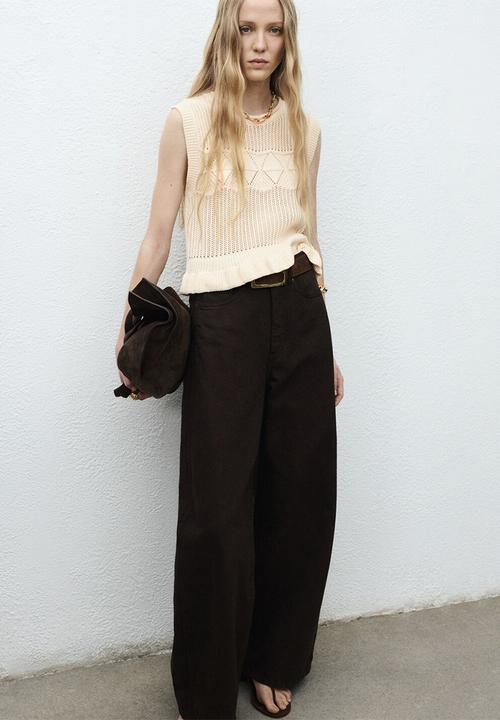 MANGO - Vest boho  - l ight beige