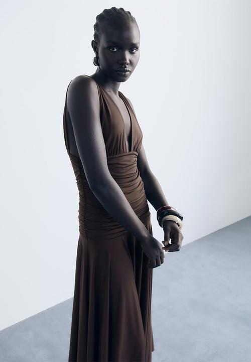 MANGO - Dress myri -  brown