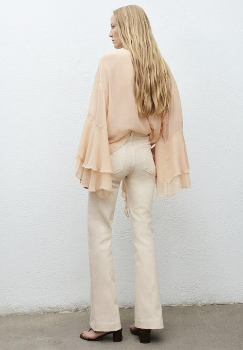 MANGO - Jeans Amelia - Light Beige