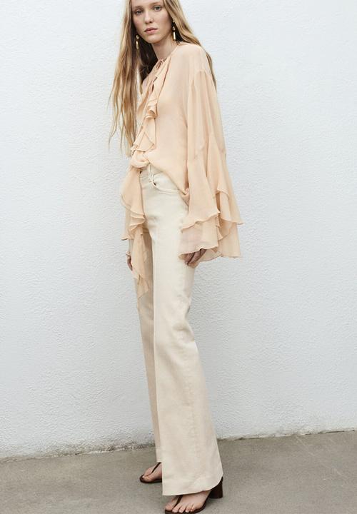 MANGO - Jeans Amelia - Light Beige