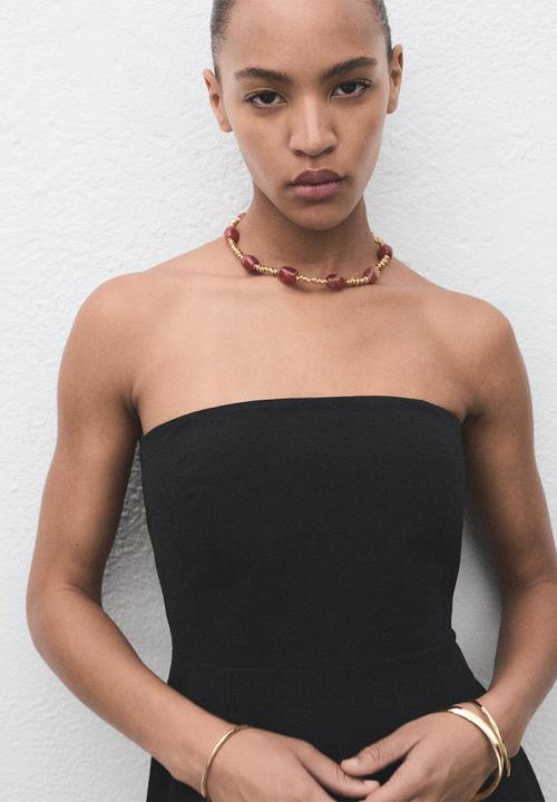 MANGO - Dress cebri -  black