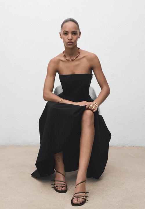 MANGO - Dress cebri -  black