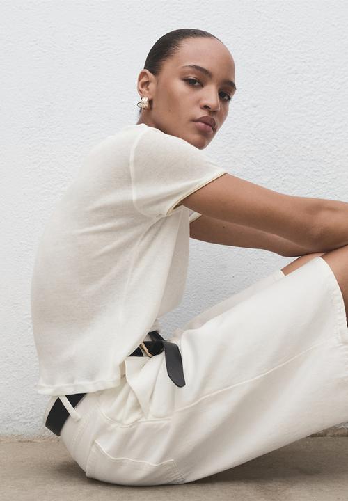 MANGO - T-shirt jane -  light beige