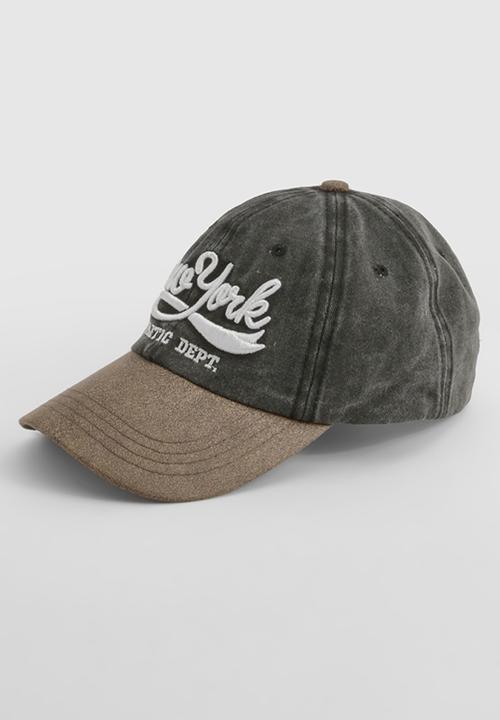 boohoo - New york embroidered baseball cap - grey