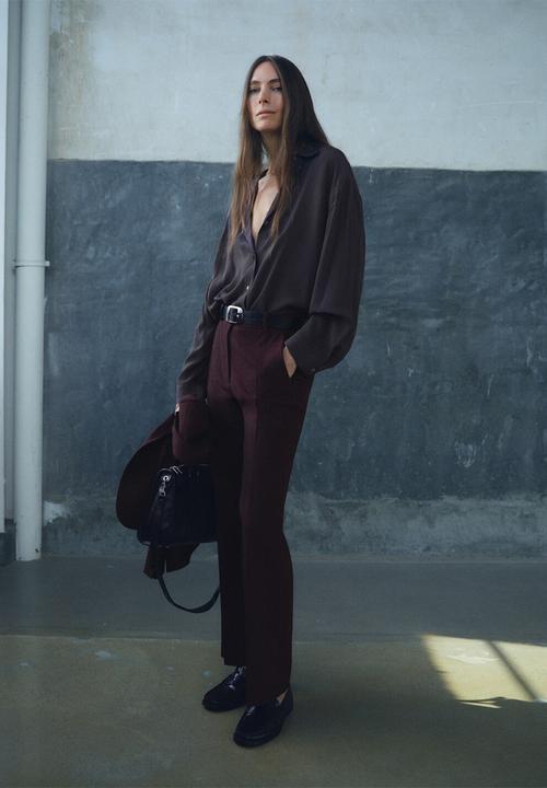 MANGO - Pantalon bergen - dark red