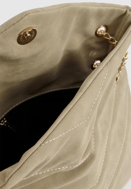 boohoo - Fold over chain handle cross body bag - taupe