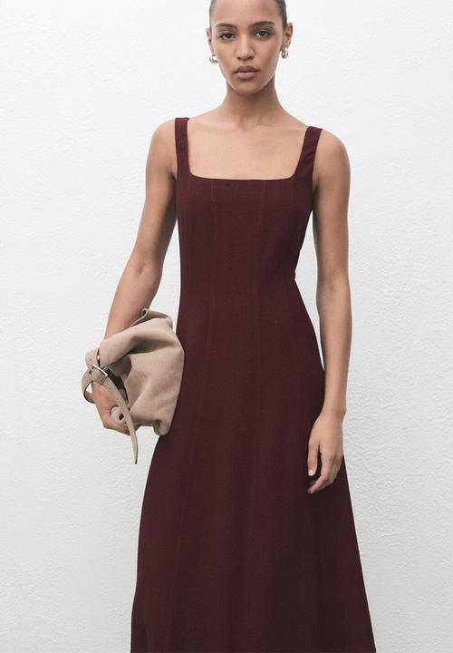 MANGO - Vestido roberts - dark red
