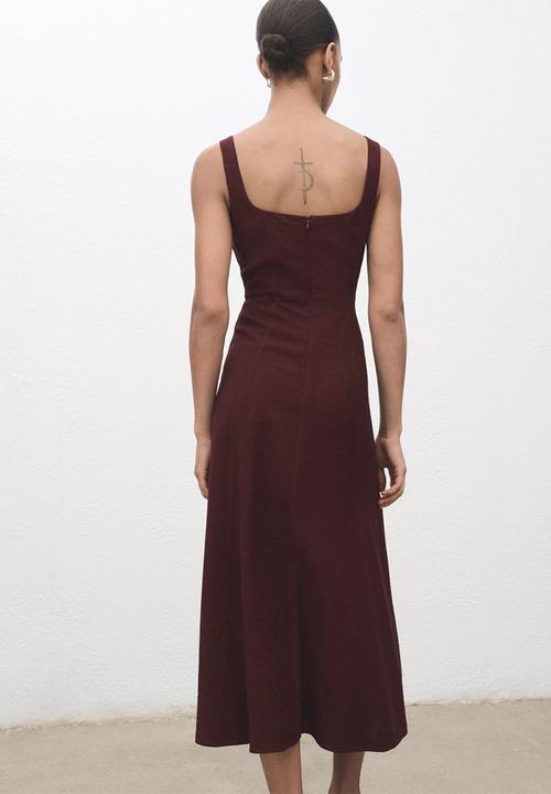 MANGO - Vestido roberts - dark red