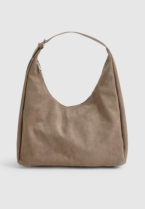 boohoo - Faux suede slouchy shoulder bag - taupe