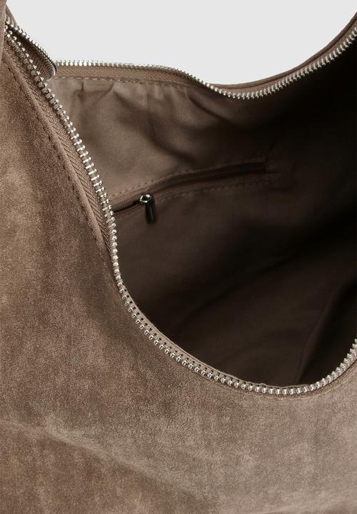 boohoo - Faux suede slouchy shoulder bag - taupe