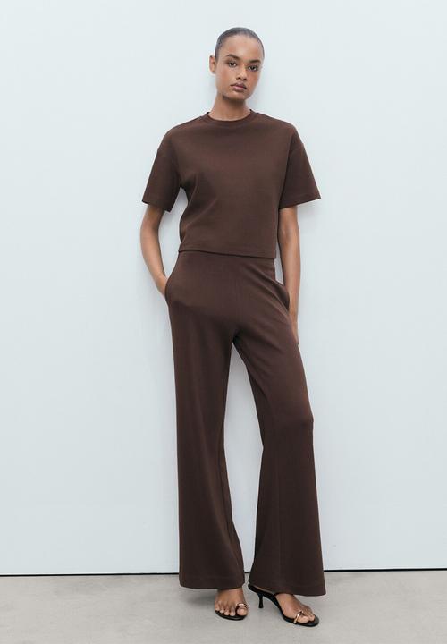 MANGO - Trousers pico  -  brown