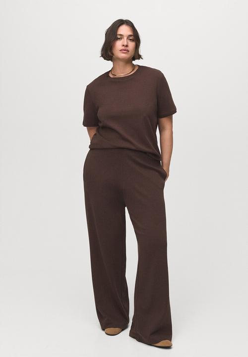 MANGO - Trousers pico  -  brown