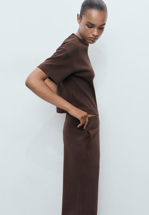 MANGO - Trousers pico  -  brown