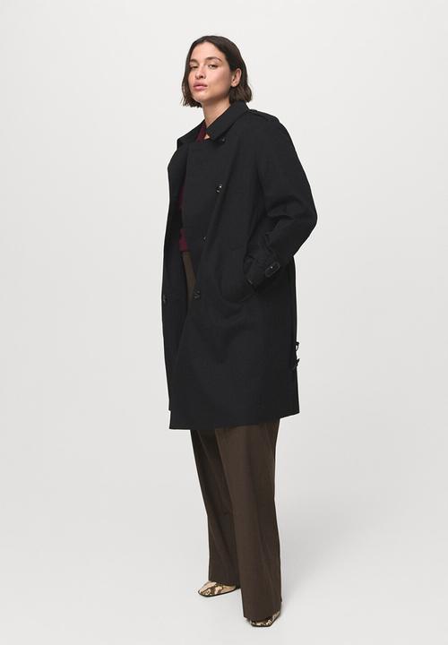 MANGO - Trench polana - black