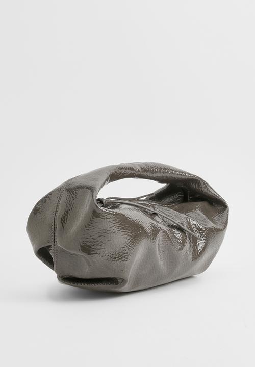 boohoo - Textured patent slouchy grab bag - charcoal