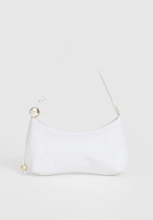 boohoo - Patent bead detail shoulder bag - white
