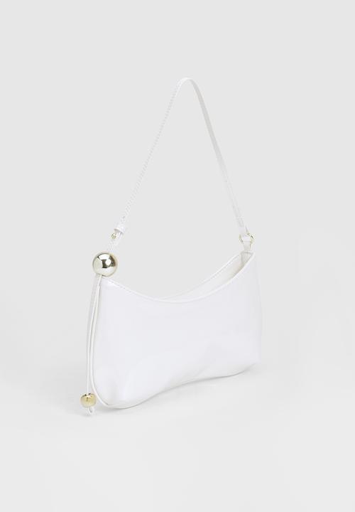 boohoo - Patent bead detail shoulder bag - white