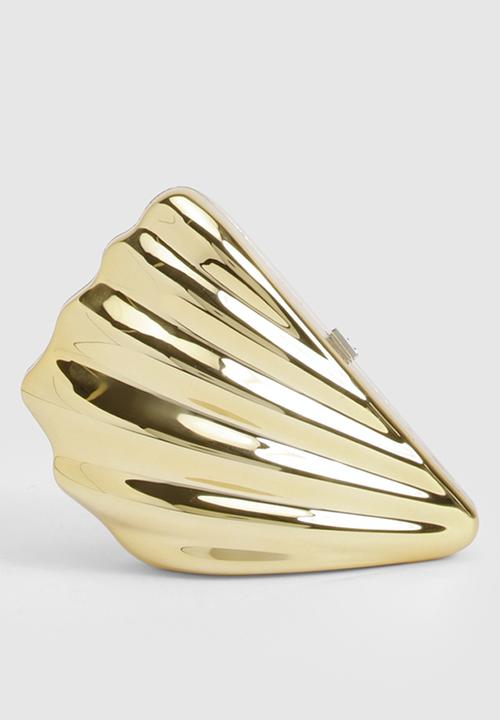 boohoo - Metallic shell clutch bag - gold