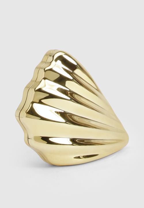 boohoo - Metallic shell clutch bag - gold