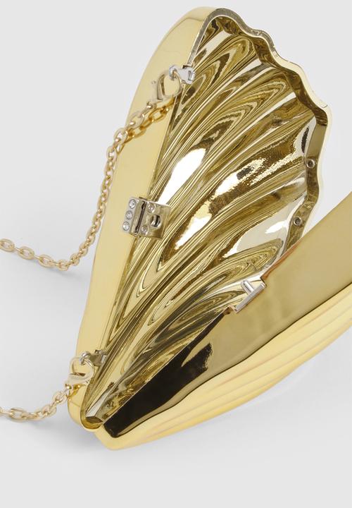 boohoo - Metallic shell clutch bag - gold