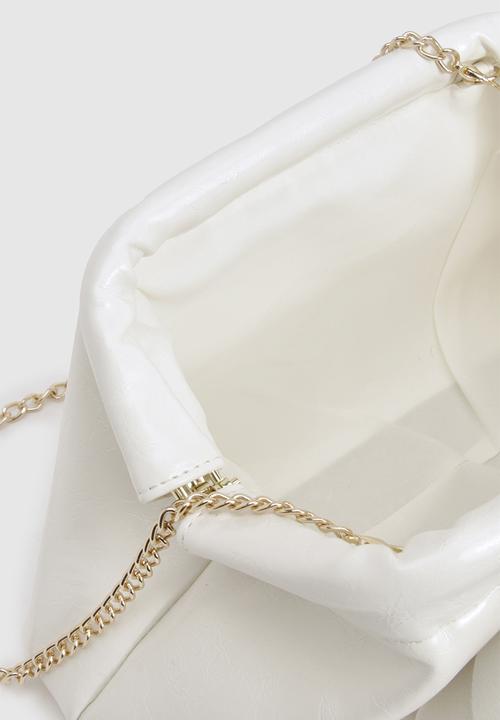 boohoo - Statement flower clutch bag - white
