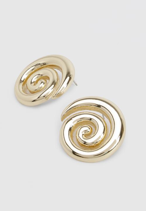 boohoo - Spiral stud earrings - gold