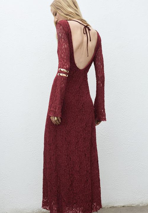 MANGO - Dress salguer  -  dark red