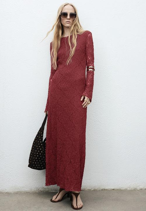 MANGO - Dress salguer  -  dark red