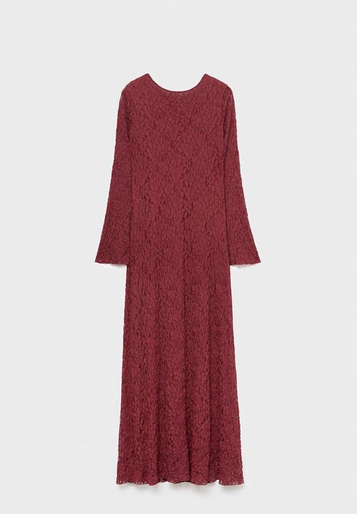 MANGO - Dress salguer  -  dark red