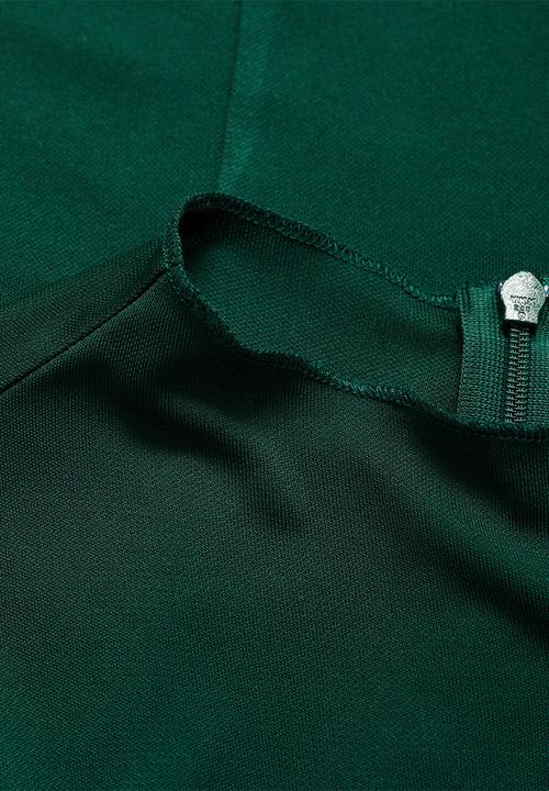 MANGO - Dress godeti -  dark green