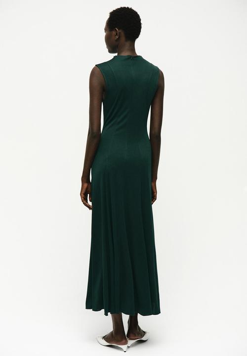 MANGO - Dress godeti -  dark green