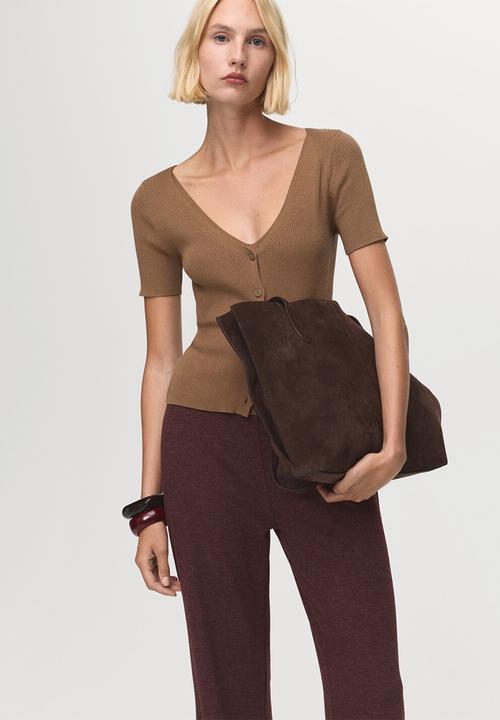MANGO - Trousers michi -  dark red