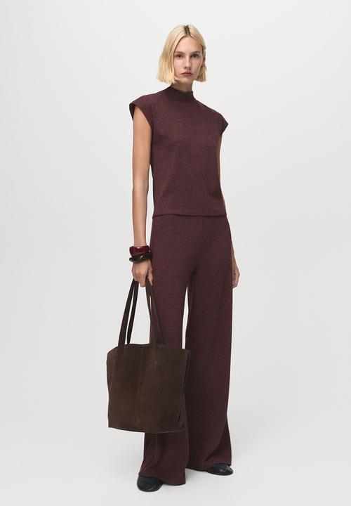 MANGO - Trousers michi -  dark red