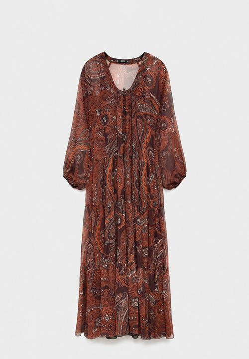MANGO - Vestido jewel - dark red