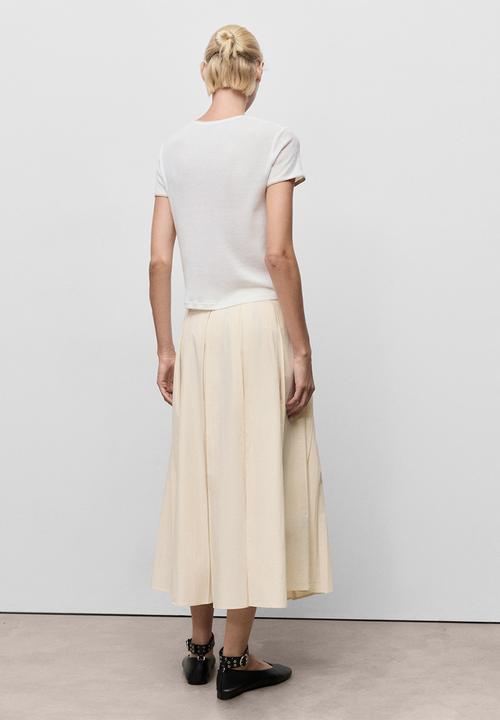 MANGO - Skirt patri  -  light beige