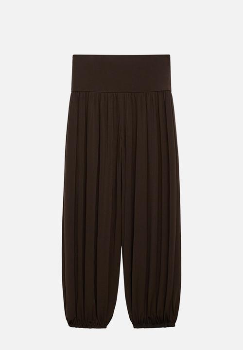 MANGO - Trousers dina -  brown
