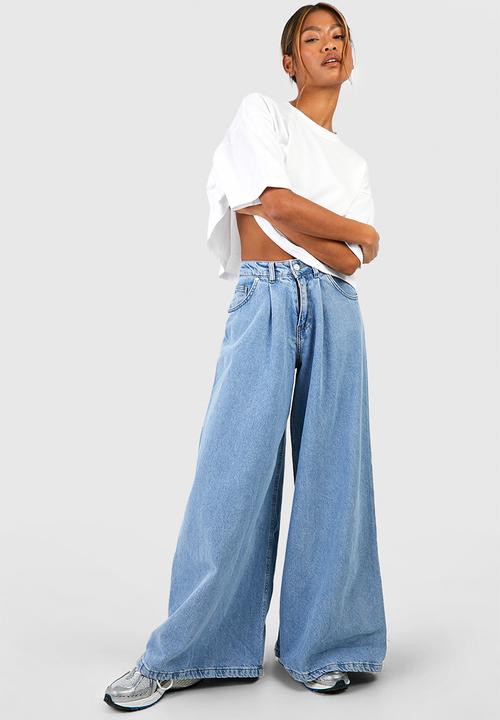 boohoo - Extreme wide leg jeans - blue