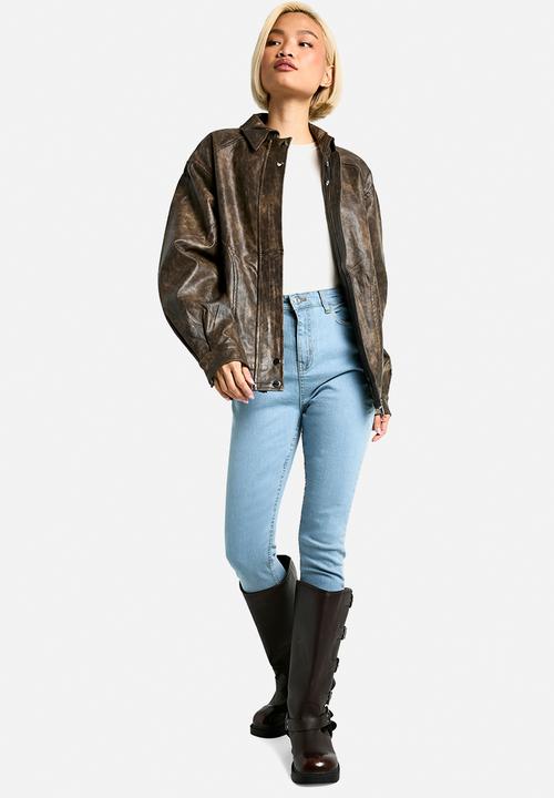 boohoo - Butt shaper high rise skinny jeans - light blue
